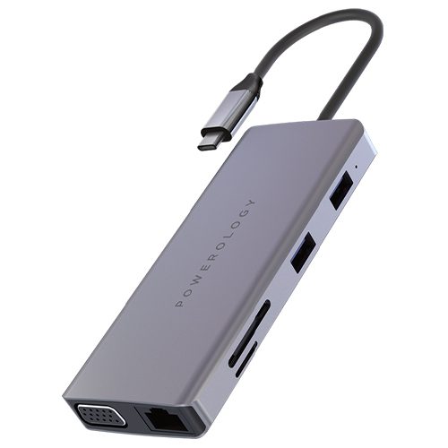 powerology 11 in 1 USB C Hub Ethernet HDMI VGA 1